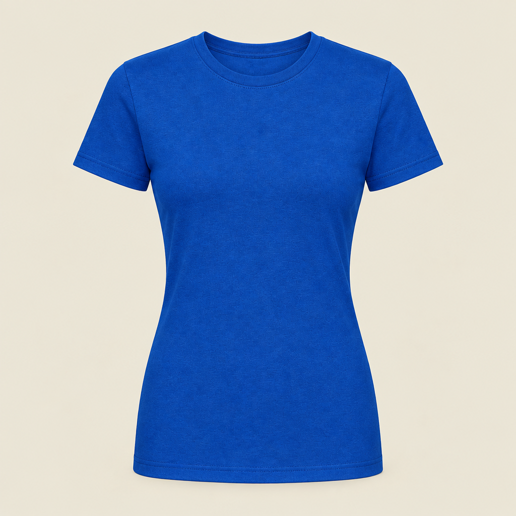 Voorbeeldafbeelding dames T-shirt blauw zonder model