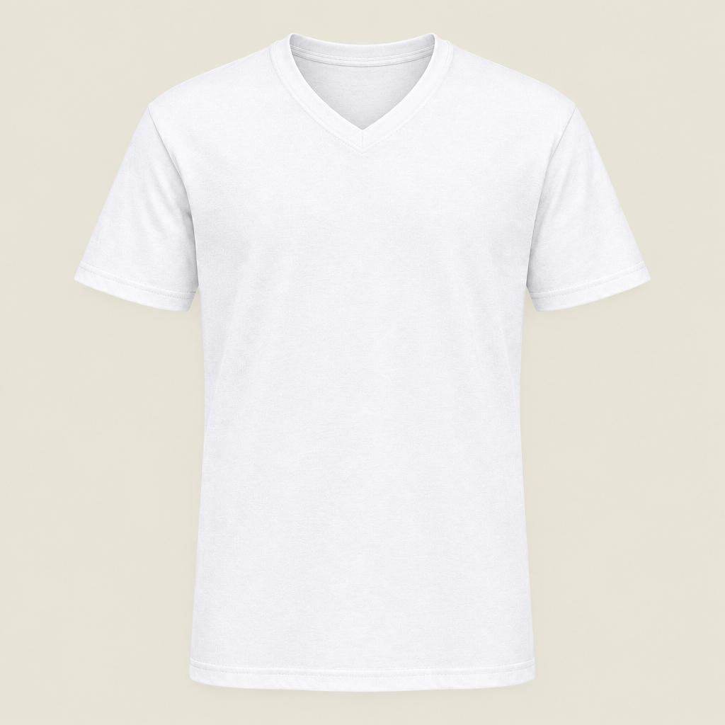 Voorbeeldafbeelding V-hals T-shirt wit zonder model