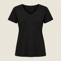 Voorbeeldafbeelding dames V-hals T-shirt zwart zonder model