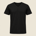 Voorbeeldafbeelding V-hals T-shirt zwart zonder model