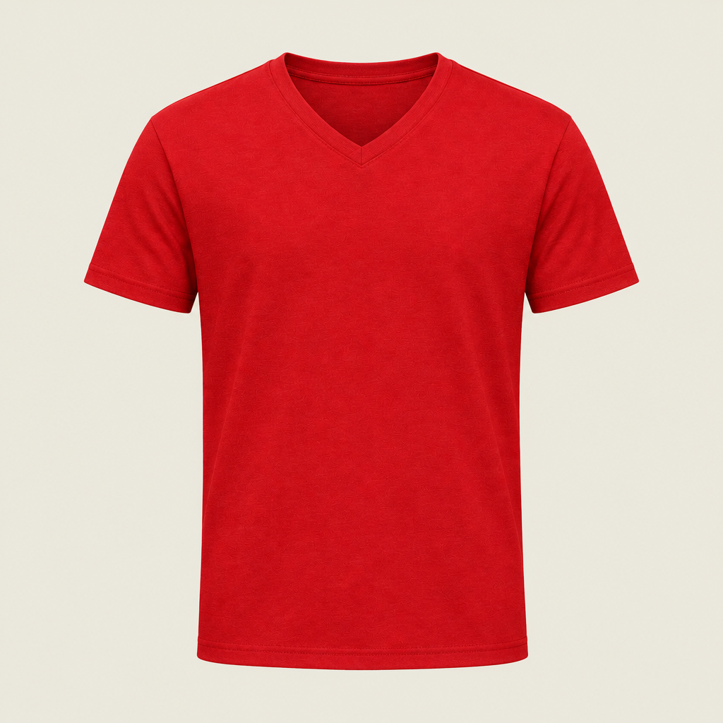 Voorbeeldafbeelding V-hals T-shirt rood zonder model